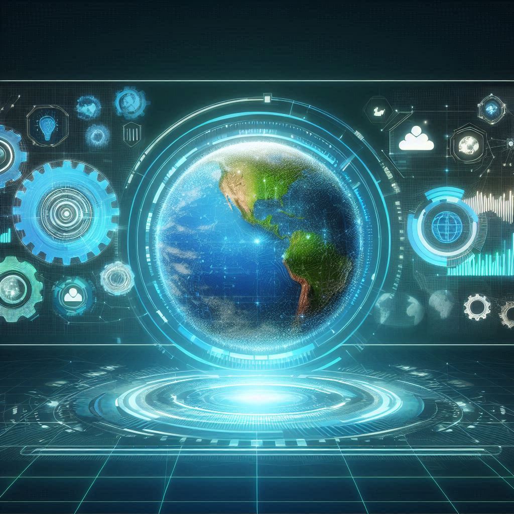 The world surrounded by technology and gears