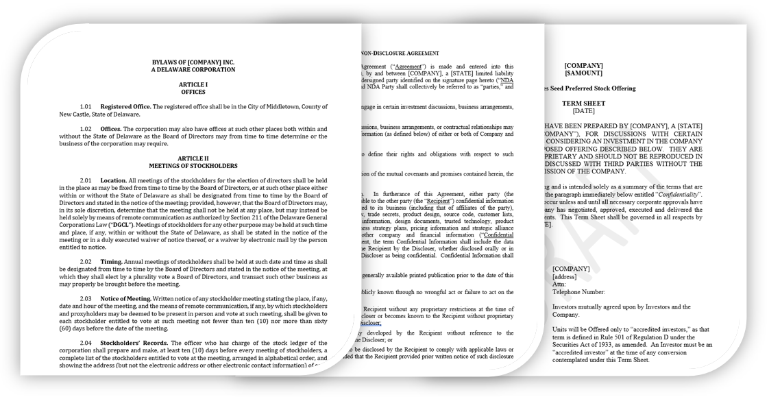 Picture of three contracts side by side. 